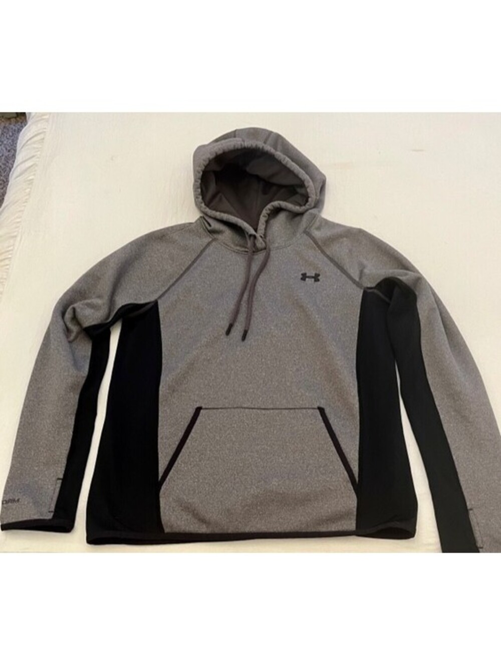 Under Armour Gray Storm Thumbholes Fleece Hoodie Pullover Cold Gear Size S